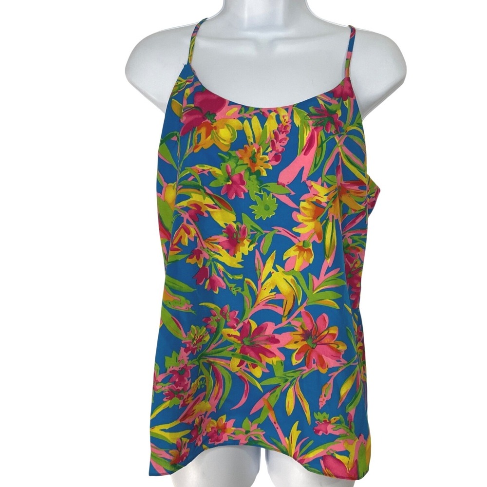 J.Crew Womens Tropical Summer Resort Floral Racerback Tank Top 2‎